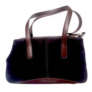 Salvatore Ferragamo Rich Brown Suede & Leather Bag